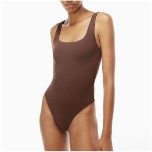 Babaton Squareneck Contour Bodysuit - Coffee Bean